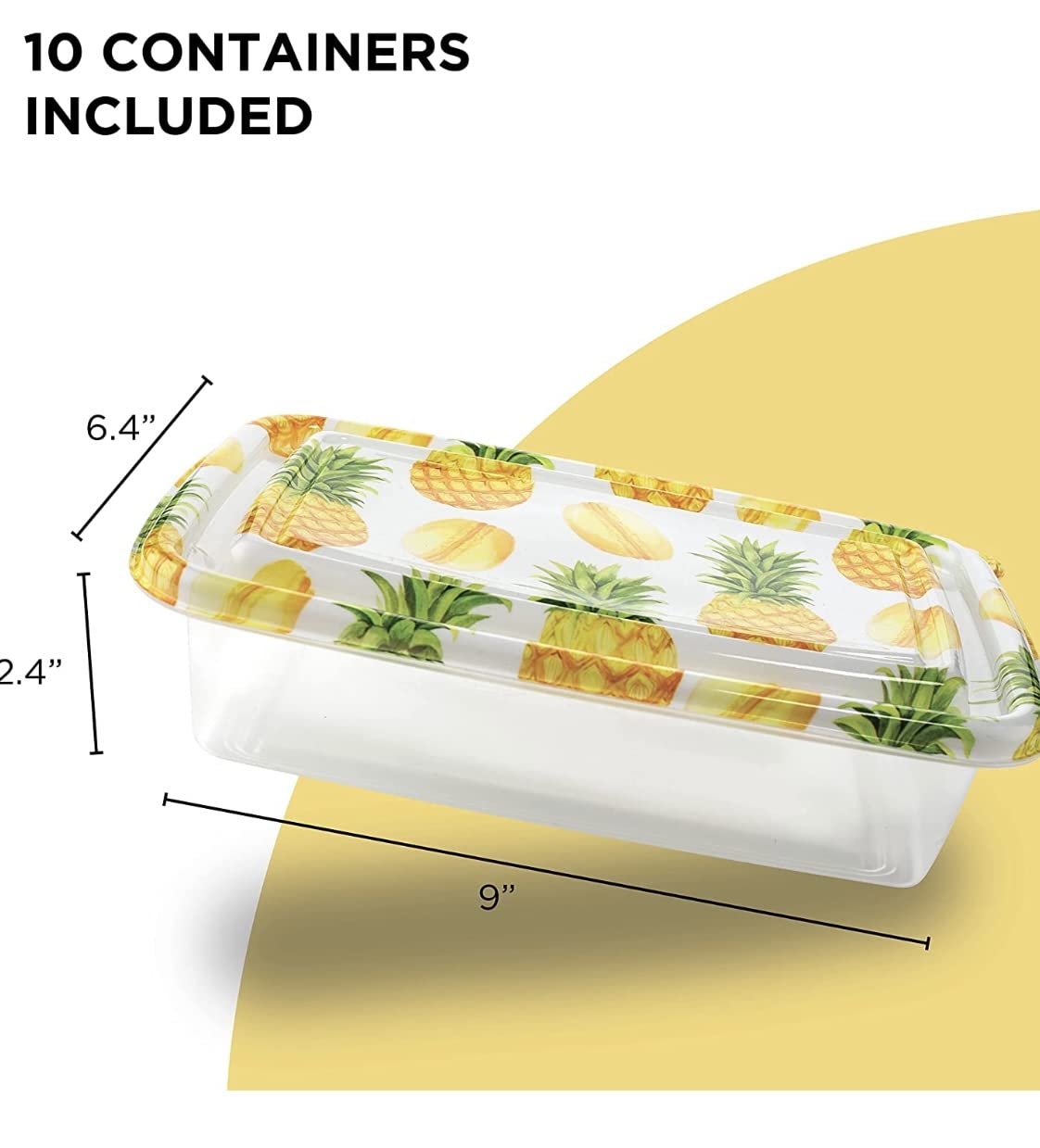 20 PIECE RECTANGULAR FOOD CONTAINERS, 10 LIDS & 10 CONTAINERS  (FAFSRCT7/GREEN)